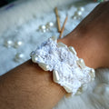 White beaded Bracelet - Handmade Crochet Designer Jewellery