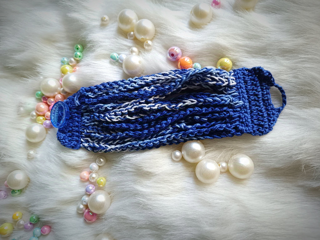 Ocean Blue Bracelet Multi Corded - Handmade Crochet Shaded Bracelet